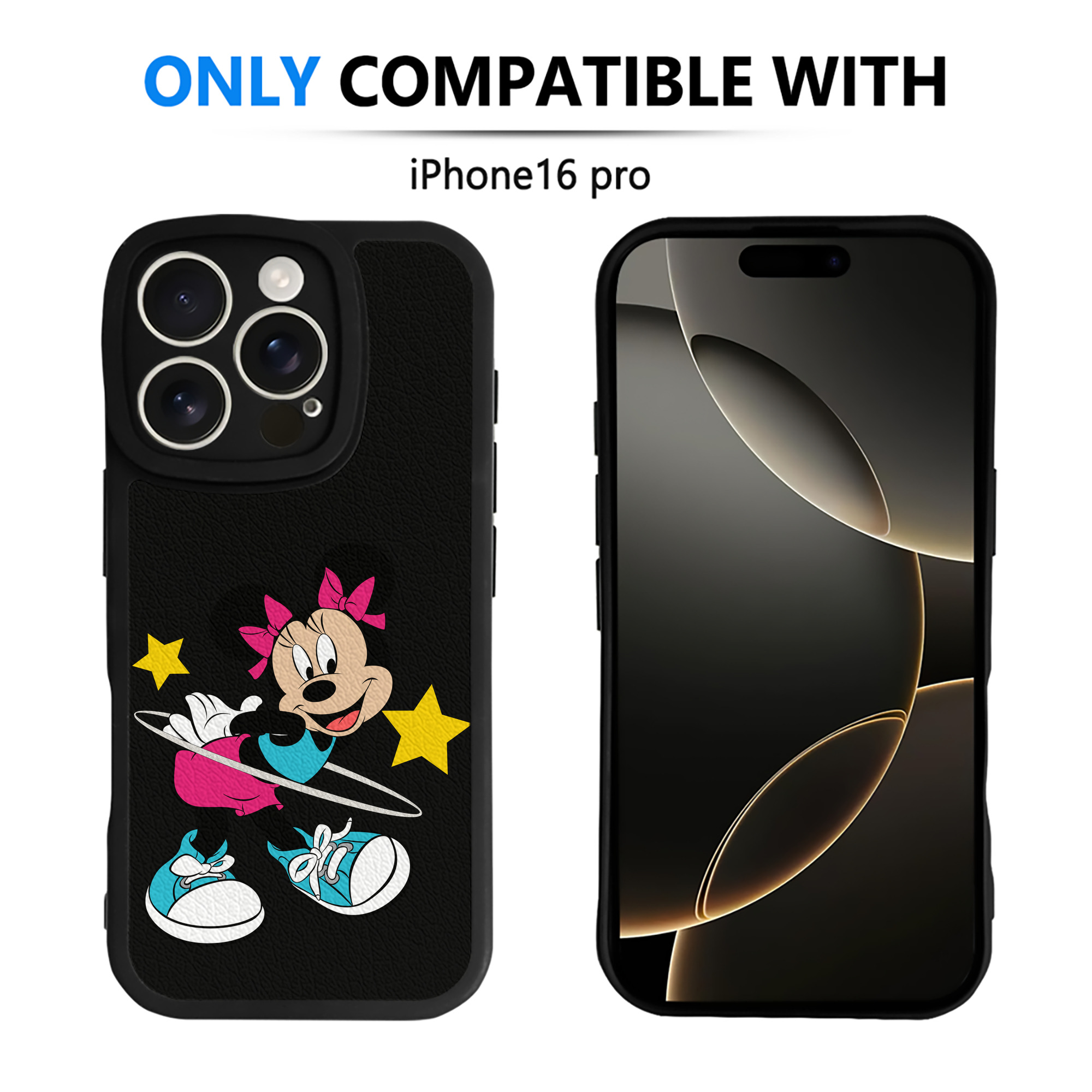 （画像用） ミッキーマウス Mickey Mouse 【iPhone 16シリーズ対応】シリコンスマホケース（レザー調） 材質：シリコン